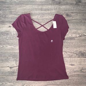 NWT Aero Agate Purple Lattice Scoop Neck Top